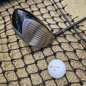 Golf Net Black with Rope Border & Looped Corners